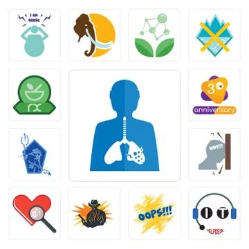 Set of inflammation, it helpdesk, oops, outlaw, cholesterol, frustration, nep Grats Stockgrafik