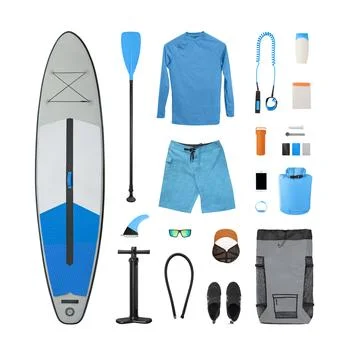 Set of inflatable stand up paddle board 스톡 사진