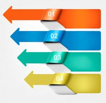 Set of info graphics banners with numbers and icons. vector illustration Stock Illustration