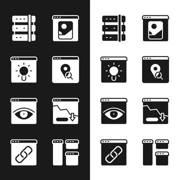 Set Infographic of city map, Browser window, Server, Photo retouching, incognito Ilustración de archivo