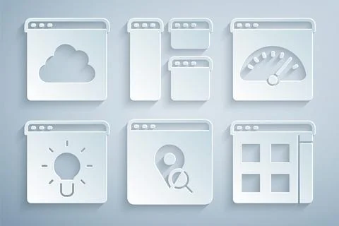 Set Infographic of city map, Digital speed meter, Browser window, files,  a.. イラスト素材