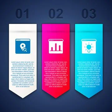 Set Infographic of city map, Graph chart infographic and Browser window Stock Illustration
