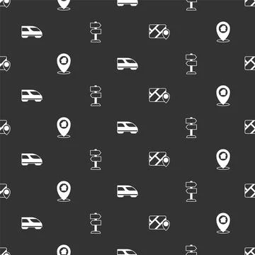 Set Infographic of city map navigation, Location with house, High-speed train イラスト素材
