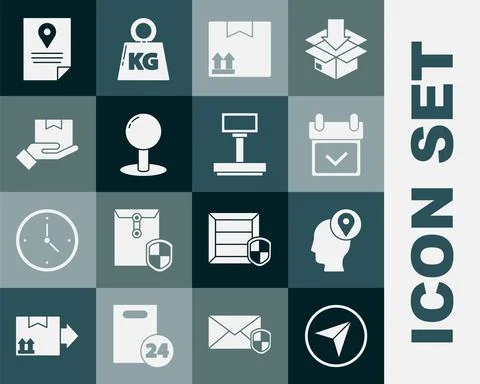 Set Infographic of city map navigation, Delivery man with cardboard boxes Illustration