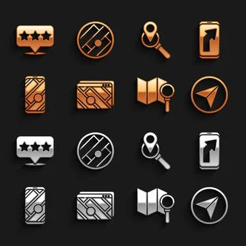 Set Infographic of city map navigation, City, Search location, Map pointer with Stockillustratie