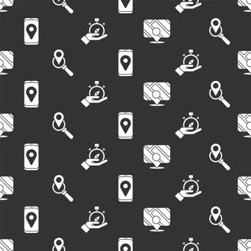 Set Infographic of city map navigation, Search location, City map navigation and Stock Illustration