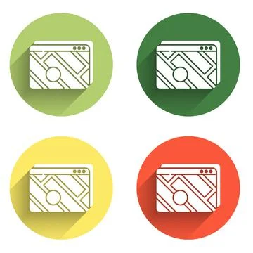 Set Infographic of city map navigation icon isolated with long shadow backg.. Stock Illustration