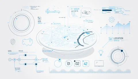 Set of infographic elements about air cargo tracking. 스톡 일러스트