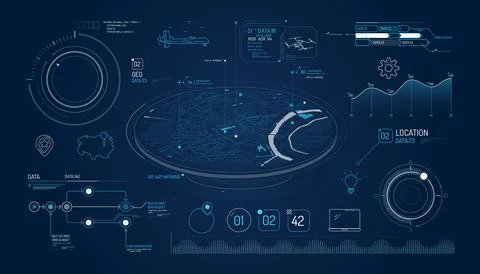 Set of infographic elements about air cargo tracking. 스톡 일러스트