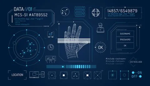 Set of infographic elements about computer security. イラスト素材