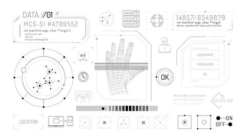 Set of infographic elements about computer security. 스톡 일러스트