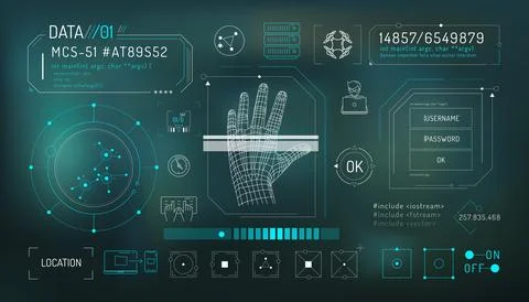 Set of infographic elements about computer security. Stockillustratie