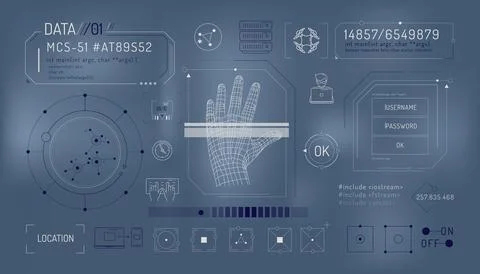 Set of infographic elements about computer security. Illustrazione stock