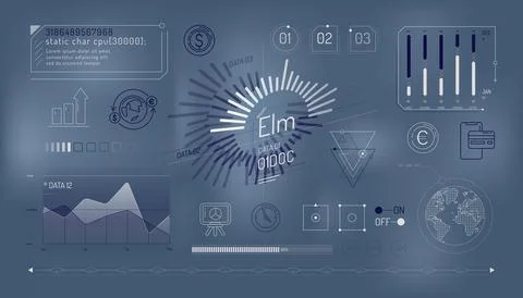 Set of infographic elements about currencies and exchange rates changes. Stock Illustration