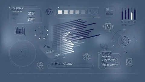 Set of infographic elements about data exchange and geolocation. Stock Illustration