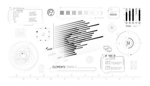 Set of infographic elements about data exchange and geolocation. Stock Illustration
