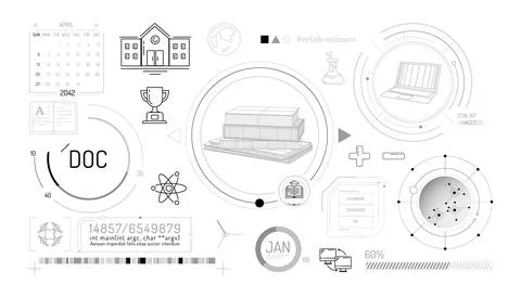 Set of infographic elements about education and learning. イラスト素材