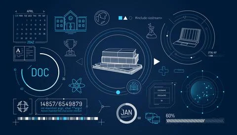 Set of infographic elements about education and learning. Stock Illustration