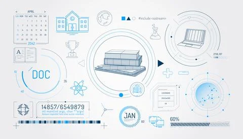 Set of infographic elements about education and learning. Stock Illustration