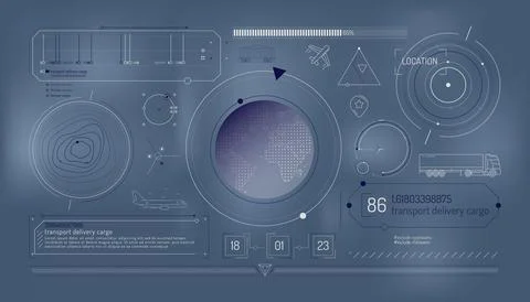 Set of infographic elements about geolocation and transportation tracking. イラスト素材