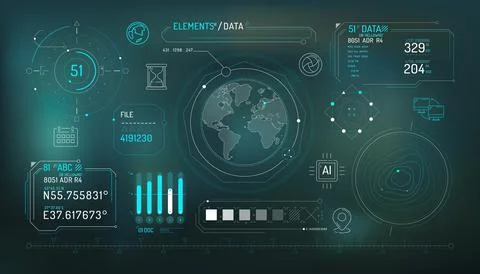 Set of infographic elements about geolocation and data exchange. イラスト素材