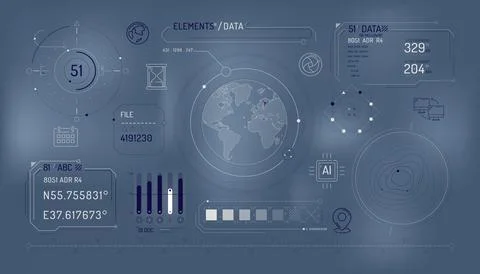Set of infographic elements about geolocation and data exchange. イラスト素材