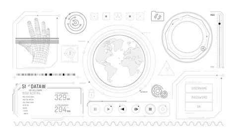 Set of infographic elements about global transactions and e-commerce security. Stock Illustration