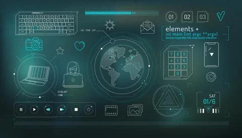Set of infographic elements about internet communication and global network. Ilustración de archivo