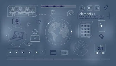 Set of infographic elements about internet communication and global network. Ilustración de archivo