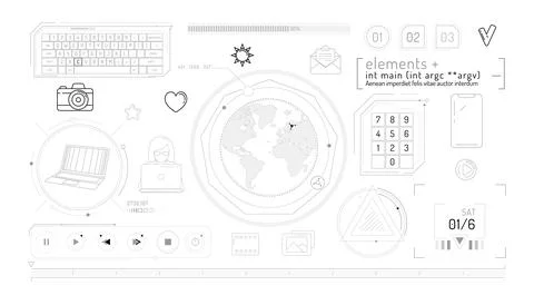 Set of infographic elements about internet communication and global network. Ilustración de archivo
