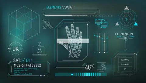Set of infographic elements about satellite internet and network security. Stock Illustration