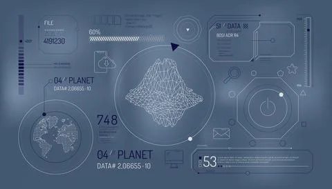Set of infographic elements about the study of the planet Earth. Illustrazione stock