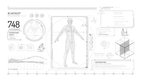 Set of infographic elements about the study of the human genome. Stock Illustration