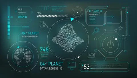 Set of infographic elements about the study of the planet Earth. Stock Illustration