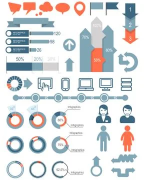 Set of infographic elements and icons Stock Illustration