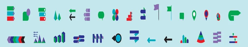 Set of infographic elements data visualization cartoon icon design template Illustrazione stock