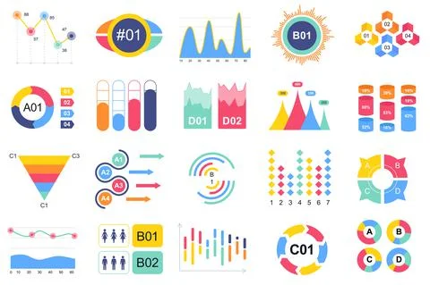 Set of infographic elements data visualization vector design template with Stock Illustration