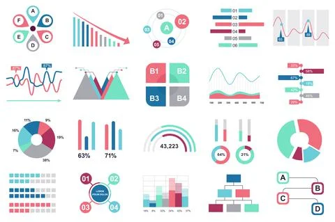 Set of infographic elements data visualization vector design template with Stock Illustration