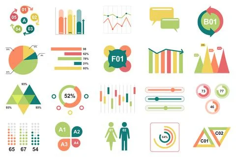 Set of infographic elements data visualization vector design template with イラスト素材