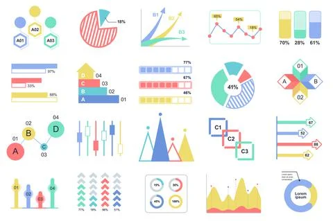 Set of infographic elements data visualization vector design template with Stock Illustration
