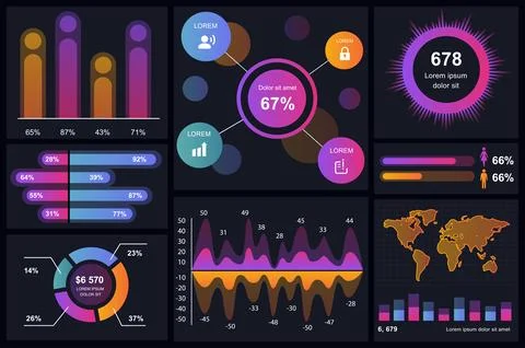 Set of infographic elements data visualization vector design template. Can .. Stock Illustration