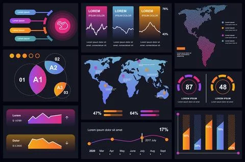 Set of infographic elements data visualization vector design template. Can .. Illustrazione stock