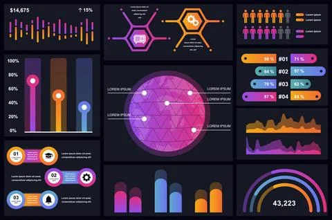 Set of infographic elements data visualization vector design template. Can .. 스톡 일러스트