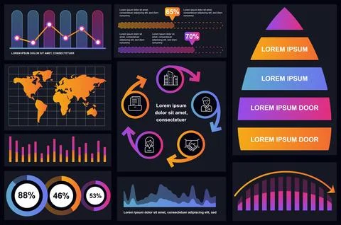 Set of infographic elements data visualization vector design template. Can .. Stock Illustration