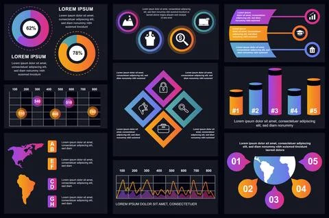 Set of infographic elements data visualization vector design template. Can .. Illustrazione stock