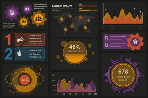 Set of infographic elements data visualization vector design template. Can .. Stock Illustration