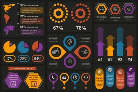 Set of infographic elements data visualization vector design template. Can .. 스톡 일러스트