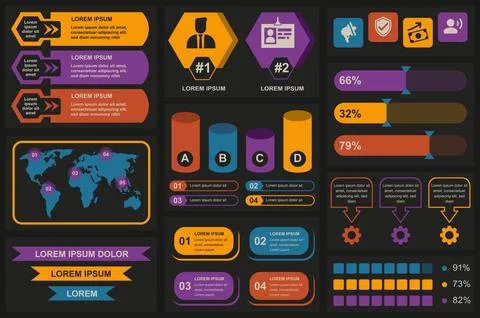 Set of infographic elements data visualization vector design template. Can .. 스톡 일러스트