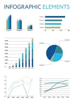 Set of infographic elements. Diagrams and graphs Stock-Illustration