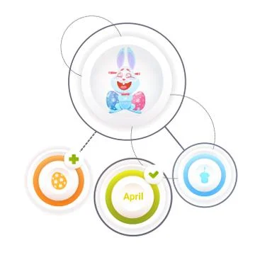 Set Of Infographic Elements For Easter Holiday Background With Funny Bunny Stockillustratie